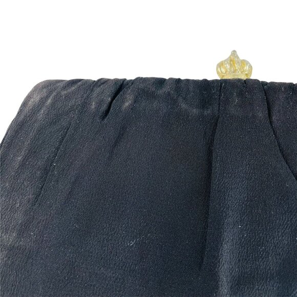 Vintage Black Fabric Evening Purse Clutch Wedding Handbag 9 x 5 u - Picture 7 of 10